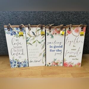 Set of New Hanging Wood Home Wall Decor Sign /  Scripture Motivational